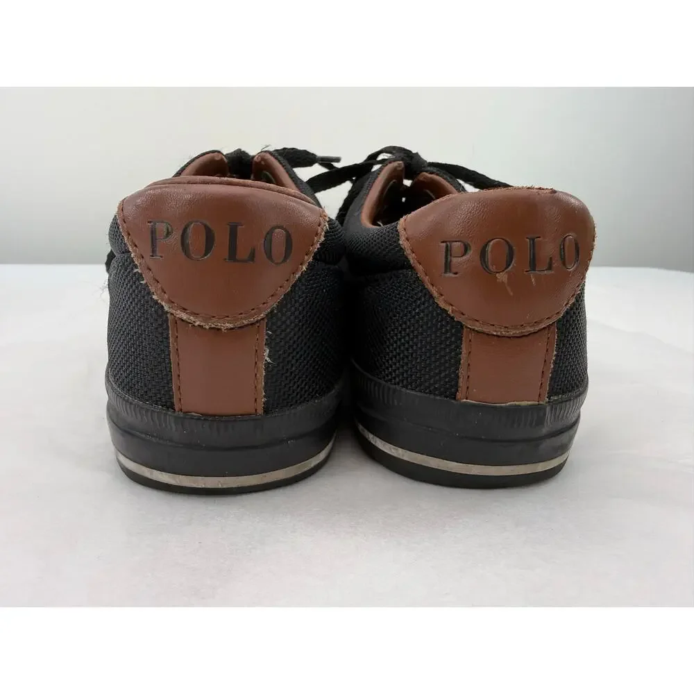Polo Ralph Lauren Vaughn Canvas Sneakers Black White Pony Men’s Size 8D Shoes